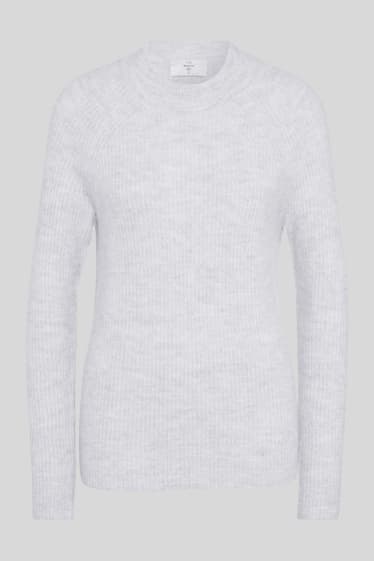 Women - Basic jumper - light gray-melange