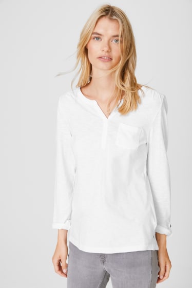Women - Basic long sleeve T-shirt - white