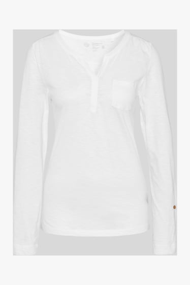 Kobiety - Koszulka z długim rękawem basic - biały