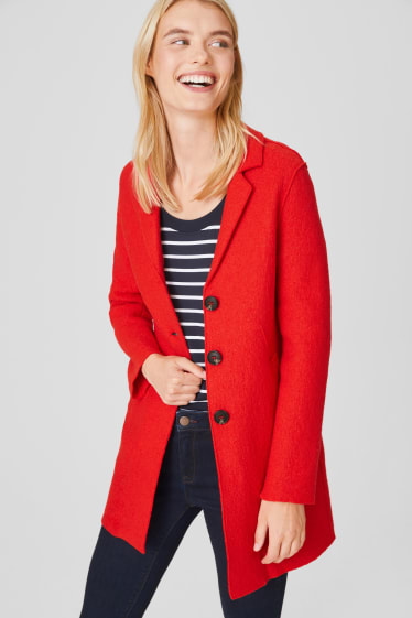 Mujer - Abrigo - Mezcla de lana - rojo