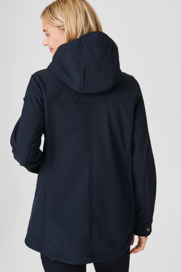 Femmes - Manteau de pluie à capuche - bleu foncé