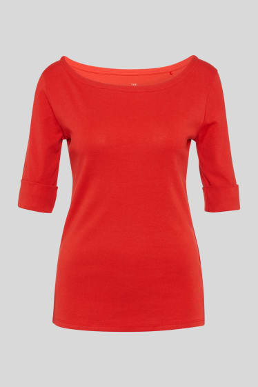 Dames - Basic T-shirt - rood