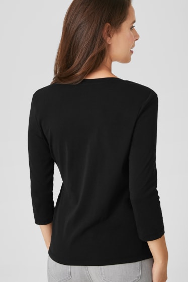 Damen - Langarmshirt - schwarz