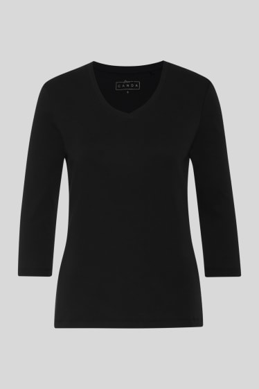 Damen - Langarmshirt - schwarz