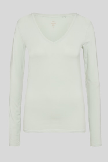 Women - Basic long sleeve T-shirt - mint green