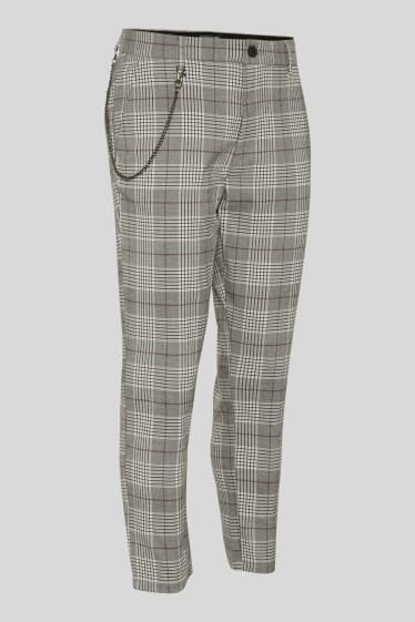 Men - CLOCKHOUSE - chinos - slim fit - check - white / gray