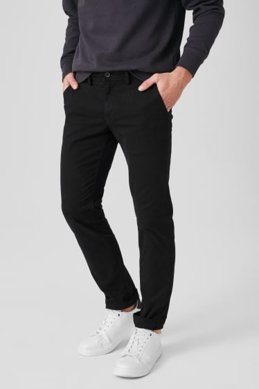 Hombre - Chinos - Slim Fit - Algodón orgánico - negro