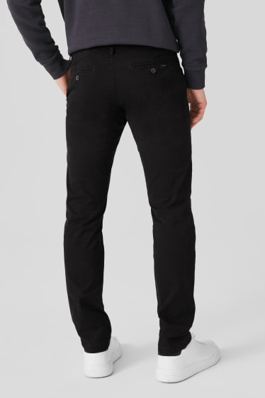 Mężczyźni - Spodnie chino - Slim Fit - bawełna bio - czarny