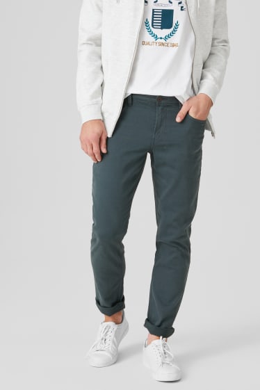 Home - Pantalons - slim fit - verd fosc