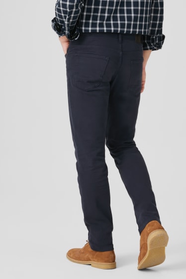 Hommes - Pantalon - slim fit - bleu foncé