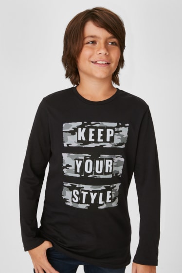 Kinderen - Longsleeve - set met 3 stuks - zwart