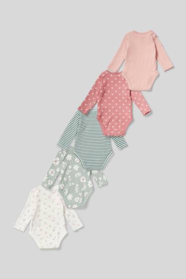 Baby Girls - Multipack of 5 - baby bodysuit - green / rose