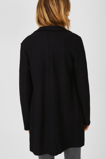 Women - Coat - wool blend - black