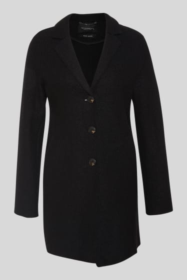 Femmes - Manteau - laine mélangée - noir