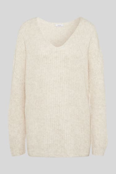 Damen - Pullover - beige-melange