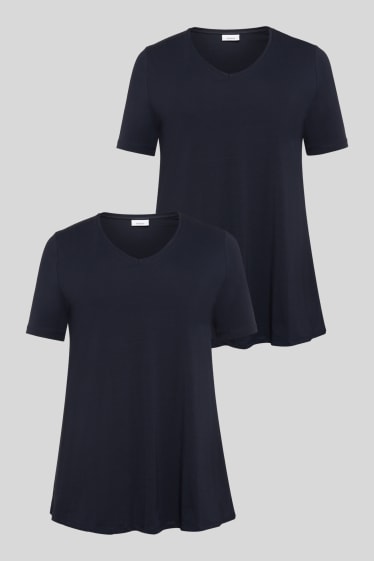 Women - Multipack of 2 - T-shirt - dark blue