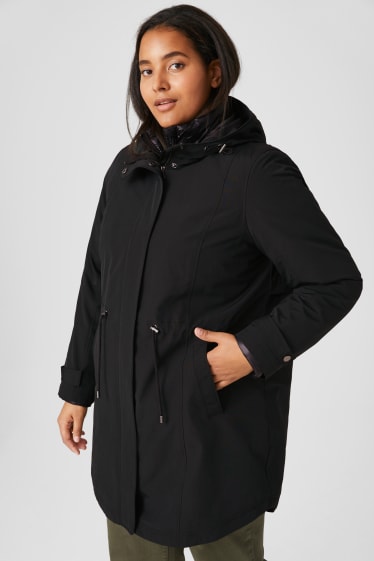Damen - 3-in-1-Parka - schwarz