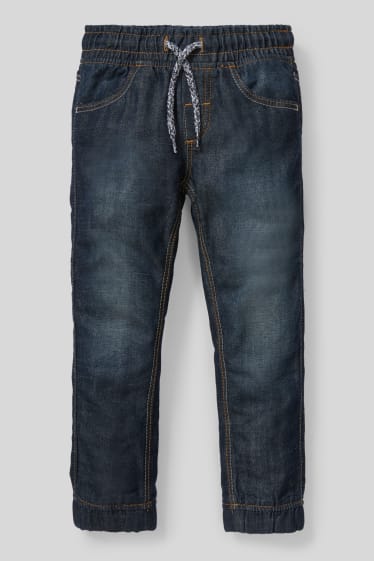 Children - Slim jeans - thermal jeans - denim-dark blue