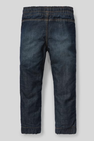 Children - Slim jeans - thermal jeans - denim-dark blue