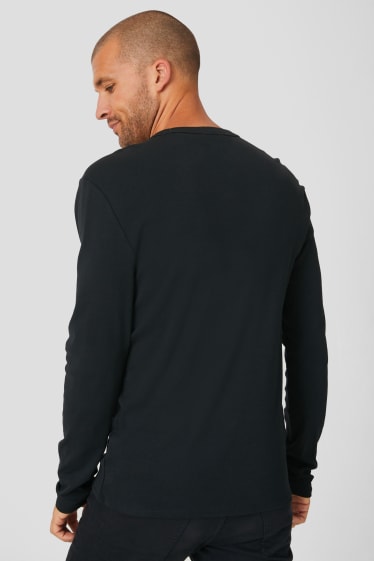 Mężczyźni - Koszulka z długim rękawem - czarny