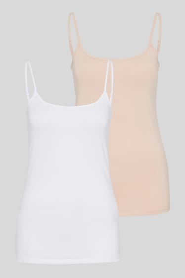 Women - Multipack of 2 - basic top - white / beige
