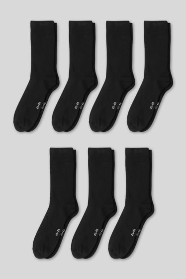 Hombre - Pack de 7 - calcetines - negro