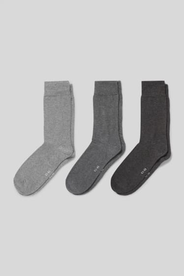 Pánské - Multipack 3 ks - ponožky - tmavošedá / světle modrá