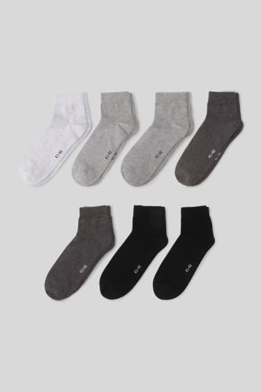 Heren - Set van 7 - sokken - grijs