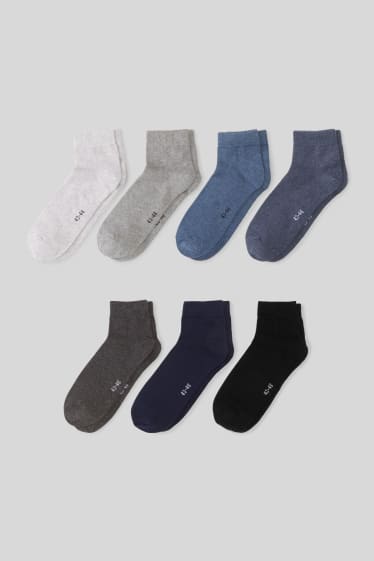 Hommes - Lot de 7 - chaussettes - gris clair / bleu foncé