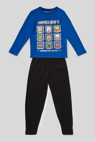 Kinderen - Minecraft - pyjama - 2-delig - blauw / zwart