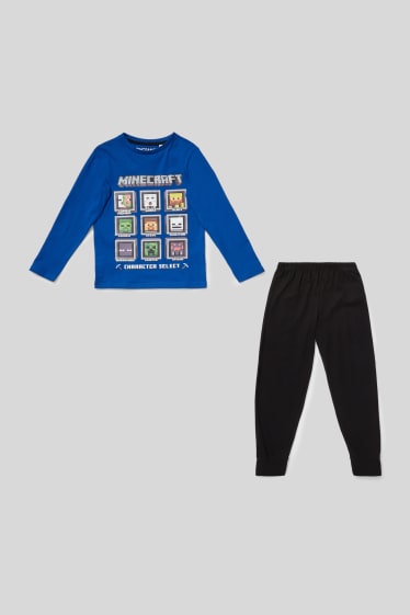 Bambini - Minecraft - pigiama - 2 pezzi - blu  / nero