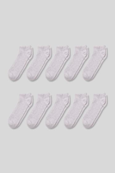 Herren - Multipack 10er - Sneakersocken - hellgrau-melange