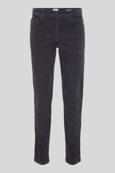 Heren - Corduroy broek - Slim Fit - donkerblauw