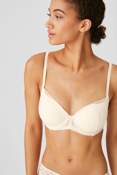 Women - Underwire bra - FULL COVERAGE - padded - light rose