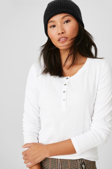 Women - Basic long sleeve top - white