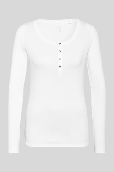 Mujer - Camiseta básica de manga larga - blanco