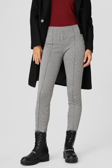 Women - Leggings - check - black / white