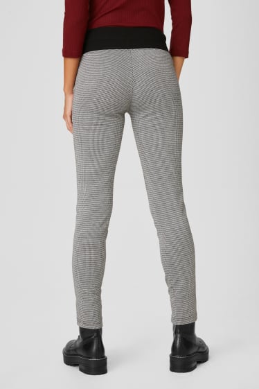 Damen - Leggings - kariert - schwarz / weiss