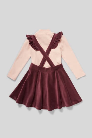 Children - Set - pinafore dress and polo neck top - bordeaux