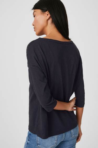 Dames - Longsleeve - donkerblauw