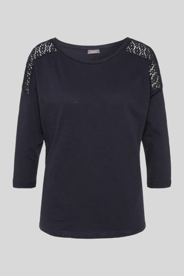 Dames - Longsleeve - donkerblauw