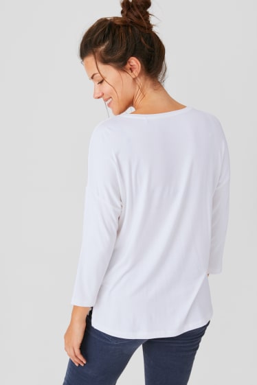 Damen - Langarmshirt - cremeweiss