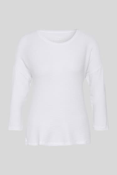 Dames - Longsleeve - crème wit