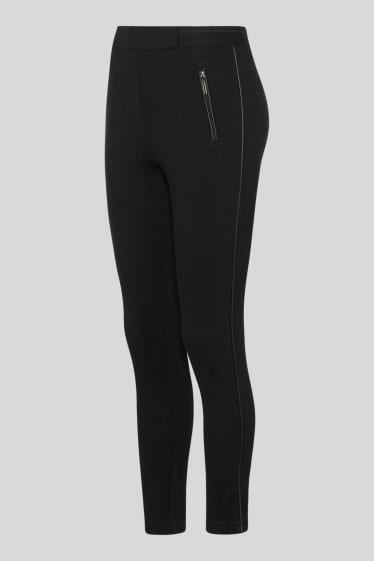 Women - Leggings - shiny - black