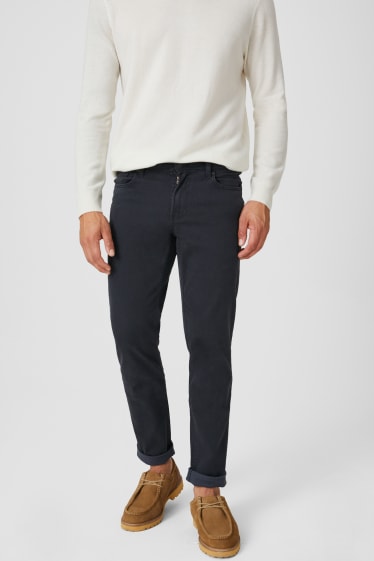 Men - Trousers - slim fit - denim-dark gray