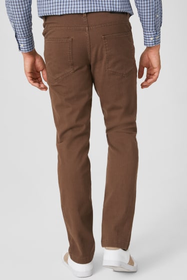 Men - Trousers - slim fit - dark brown