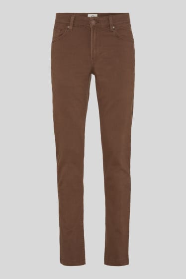 Men - Trousers - slim fit - dark brown