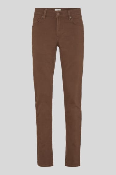 Uomo - Pantaloni - Slim Fit - marrone scuro