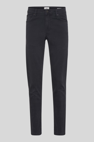 Men - Trousers - slim fit - denim-dark gray