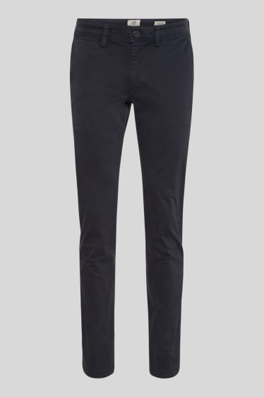 Men - Chinos - slim fit - organic cotton - dark blue